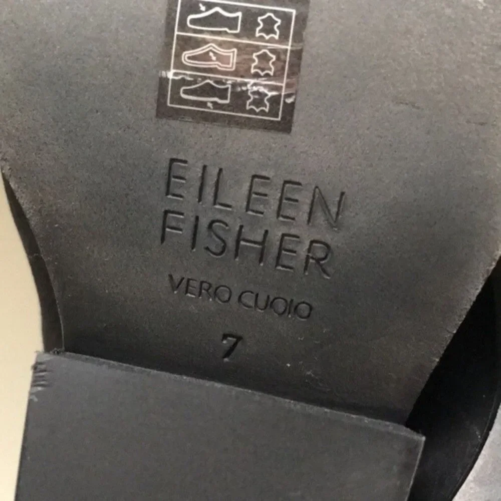Eileen Fisher Black Leather Ankle Boots sz 7